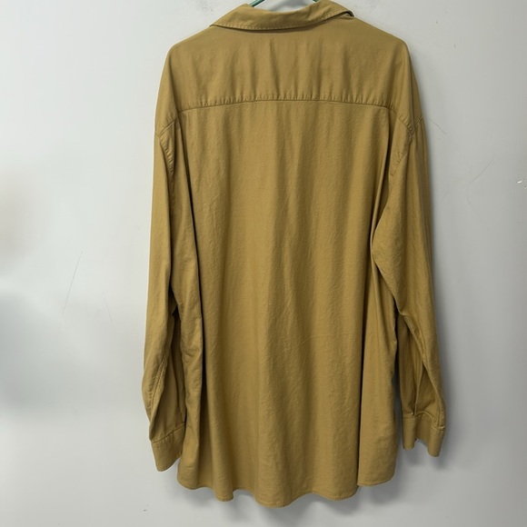 Pronto Uomo Men Dress Shirt Cotton Rayon Blend Tan Gold Color Plus Size 2XT - Picture 2 of 7